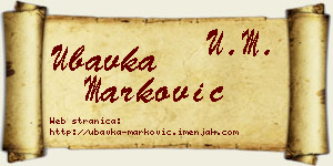 Ubavka Marković vizit kartica